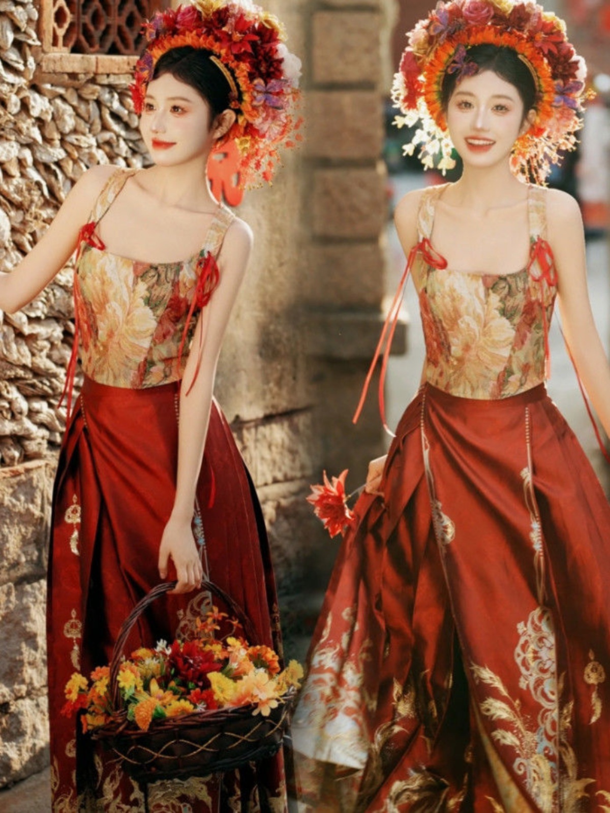 Photography Model - Xunpu Women's Ancient Style Hairpin Flower