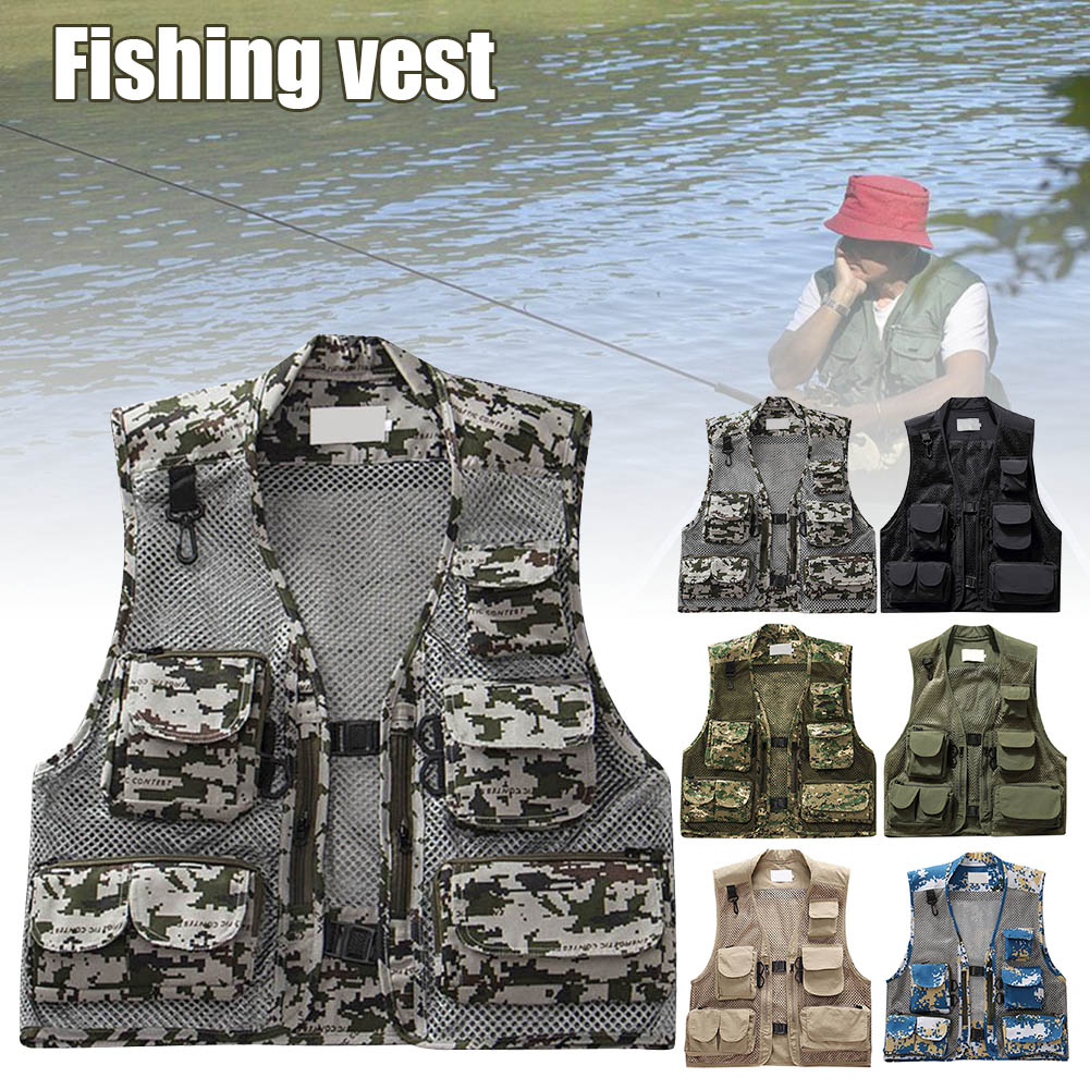Photography Vest - NEW Men Fishing Vest Multi-Pocket Quick