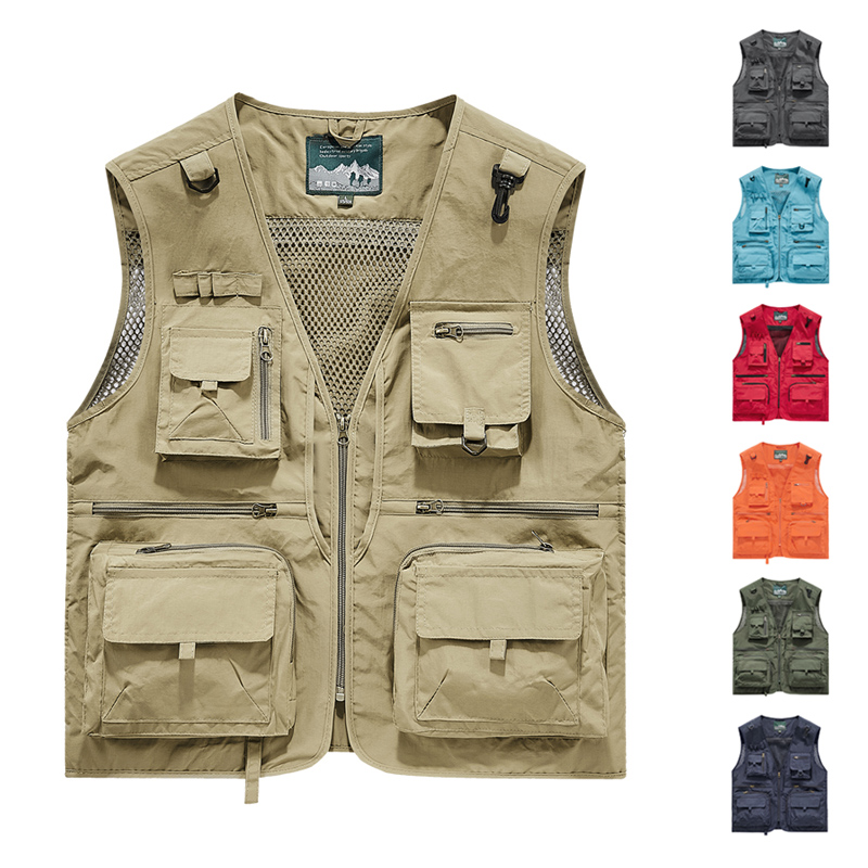 Photography Vest - Men Multi-Pocket Outdoor Vest Quick-Dry Breathable