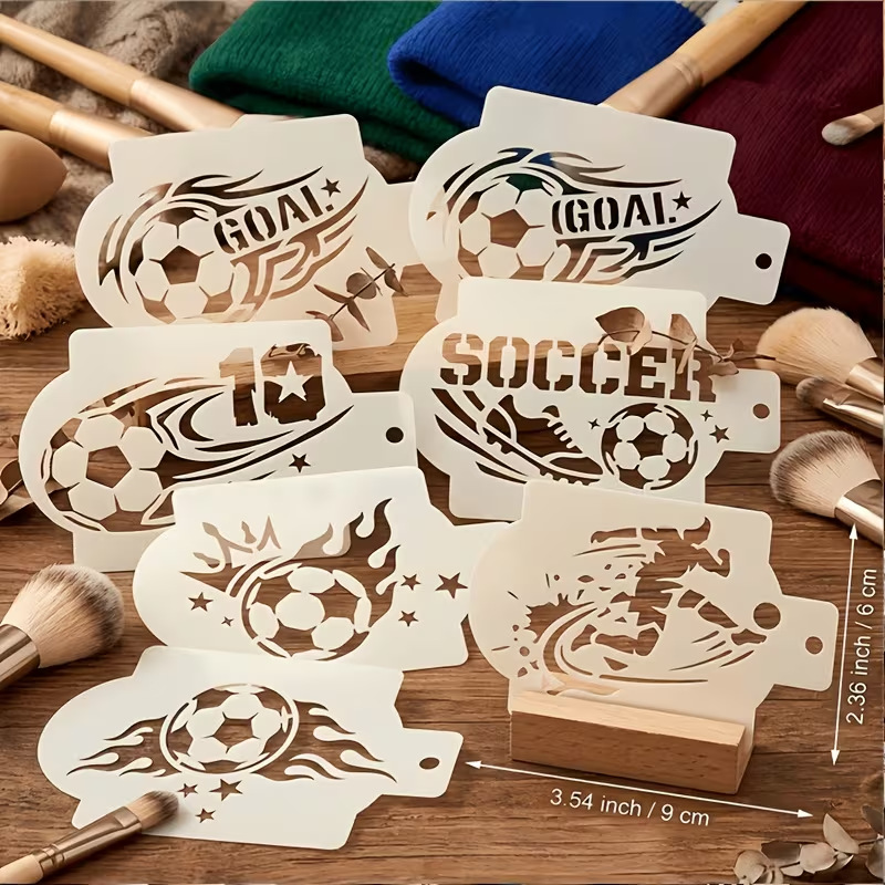 Photography Model - 6Pcs Football Stencils for Painting Plastic