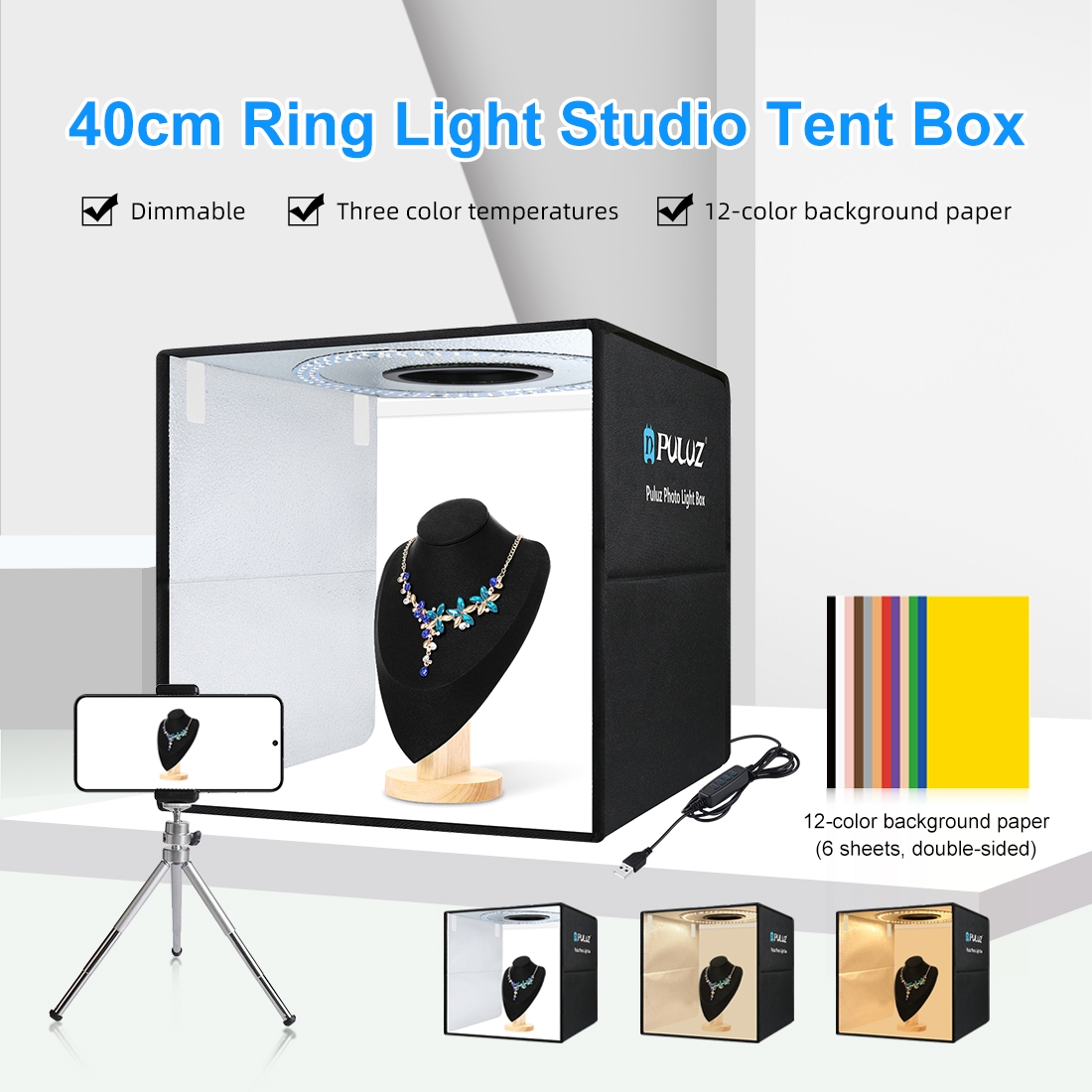 PULUZ 40cm Folding Portable Ri - Photography Kit Pro ulasan dan harga