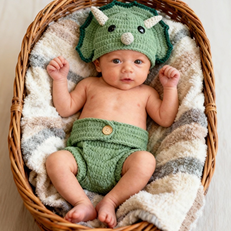 2pcs Crochet Dinosaur Newborn  - Photography Outfits ulasan dan harga