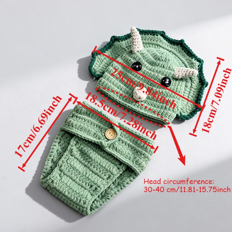 2pcs Crochet Dinosaur Newborn  - Photography Outfits ulasan dan harga