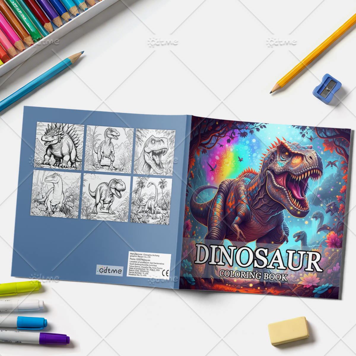 DINOSAUR Coloring Book Adult R - Photography Of Book ulasan dan harga