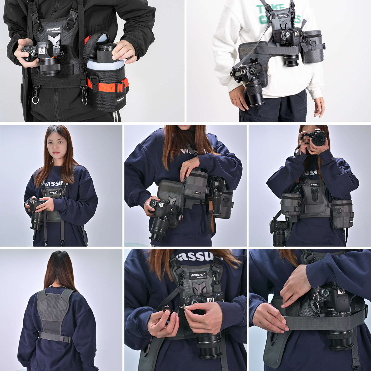FOMITO Dual Camera Harness Mul - Photography Vest ulasan dan harga