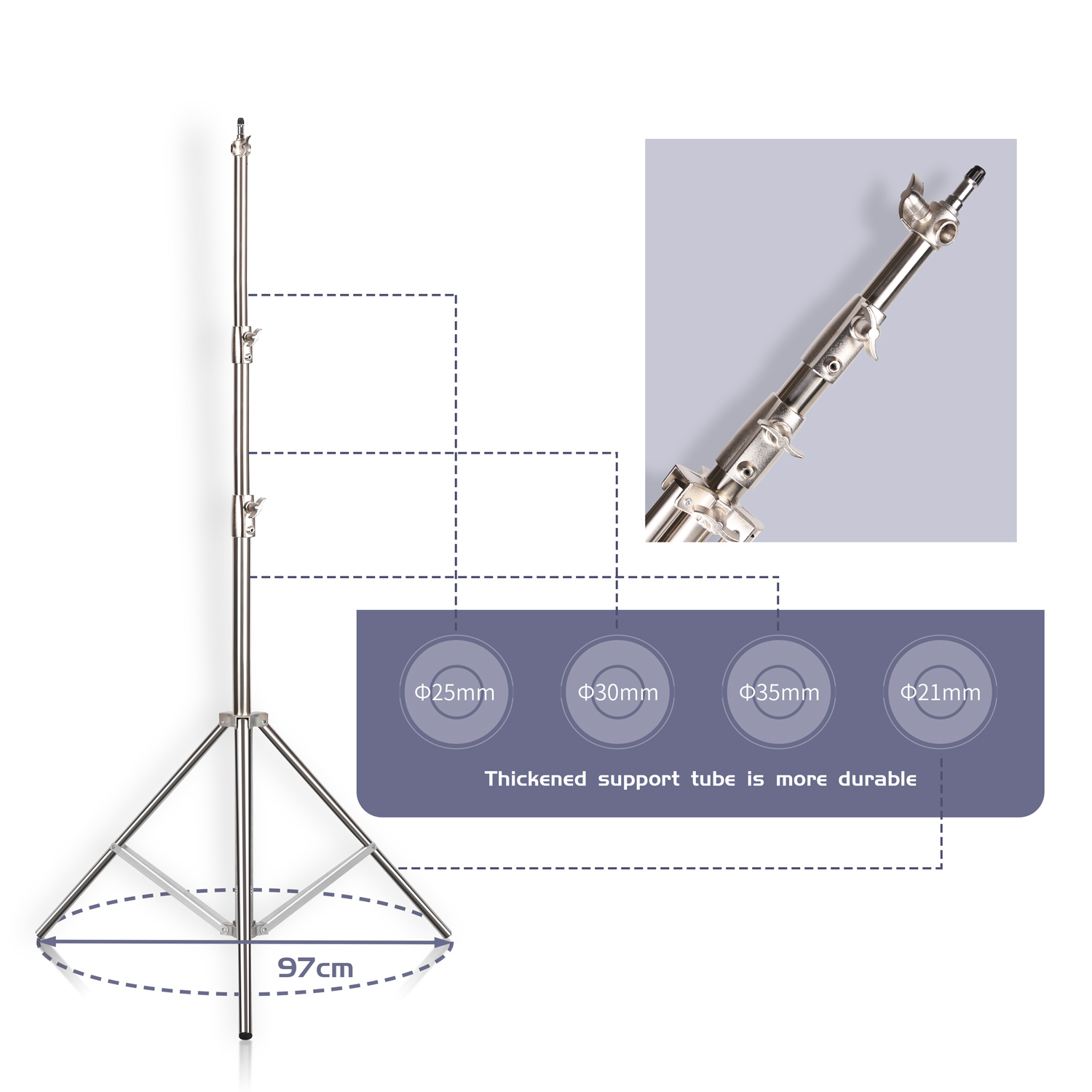 SH 2.8M Stainless Steel Light  - Photography Kit Pro ulasan dan harga