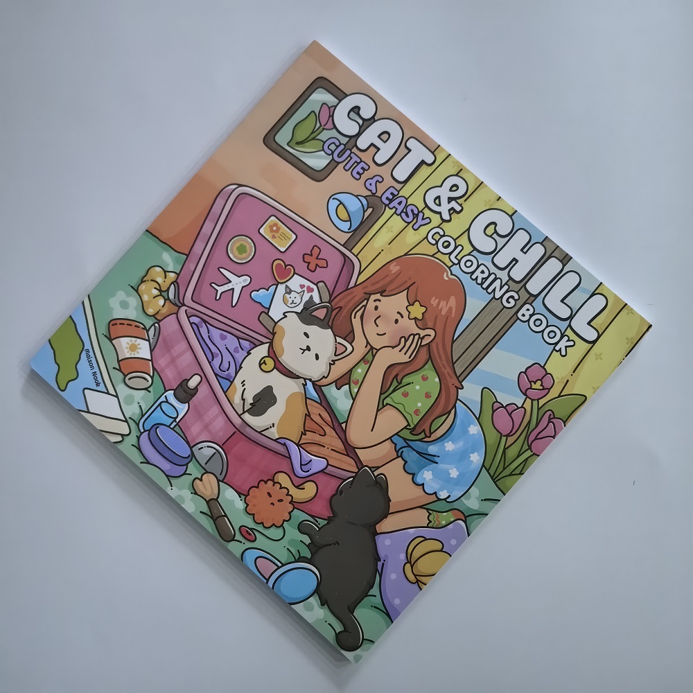 Cat & Girl Cute Easy Coloring  - Photography Of Book ulasan dan harga