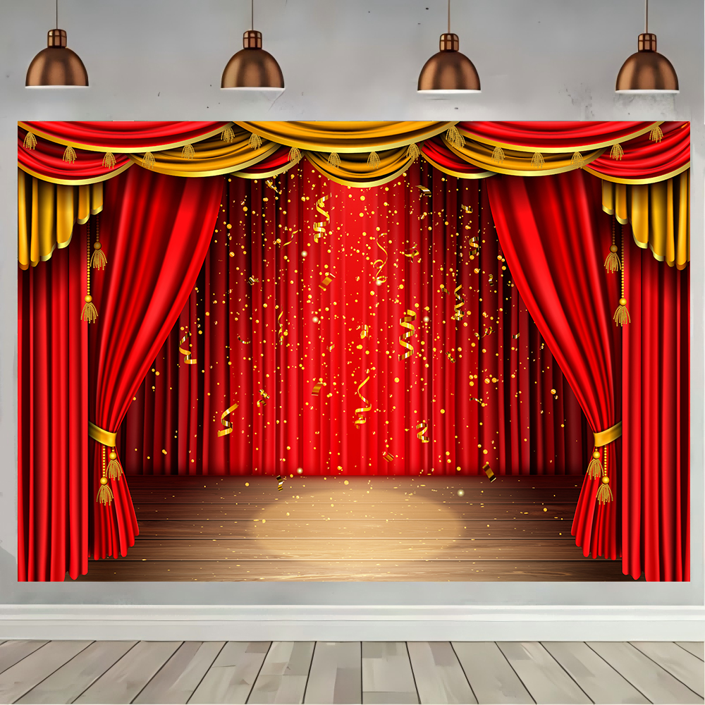 Red Theater Curtain Party Back - Photography Kit Pro ulasan dan harga