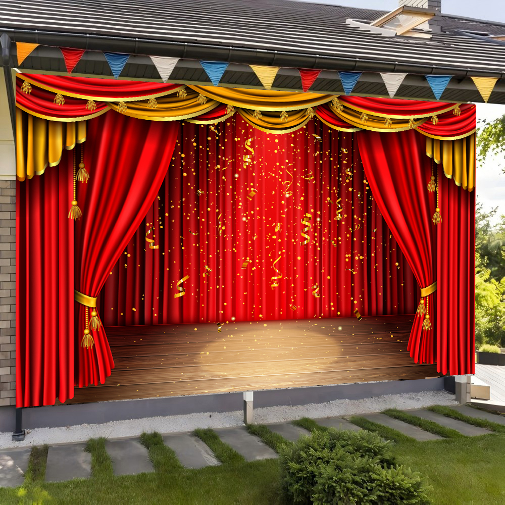 Red Theater Curtain Party Back - Photography Kit Pro ulasan dan harga