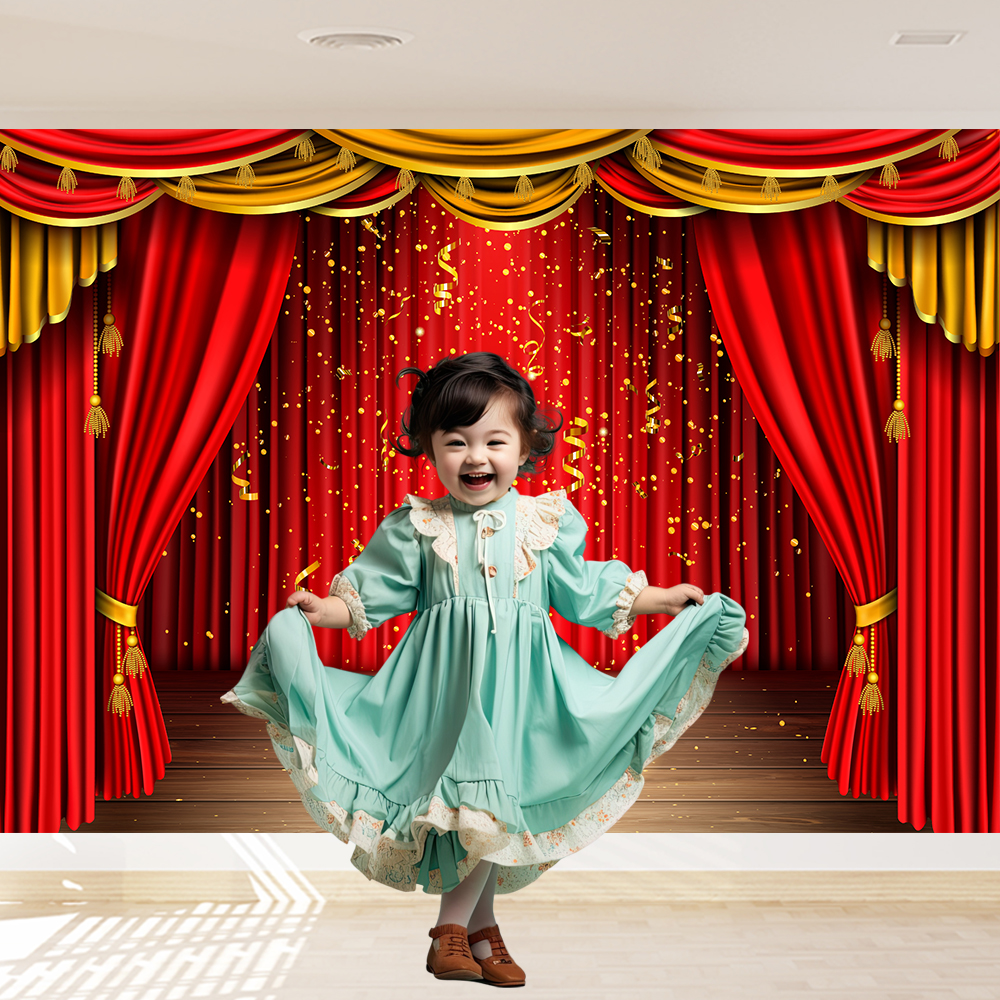 Red Theater Curtain Party Back - Photography Kit Pro ulasan dan harga