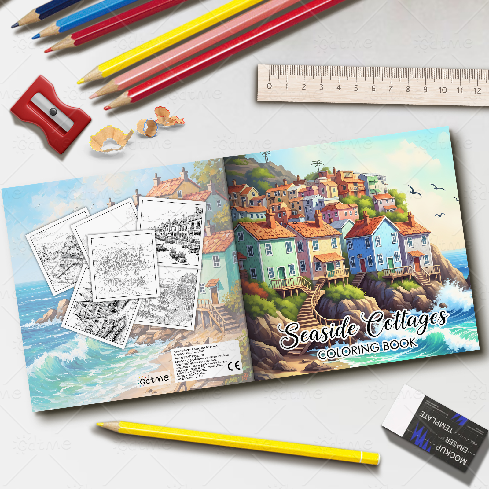 Seaside Town Coloring Book for - Photography Of Book ulasan dan harga