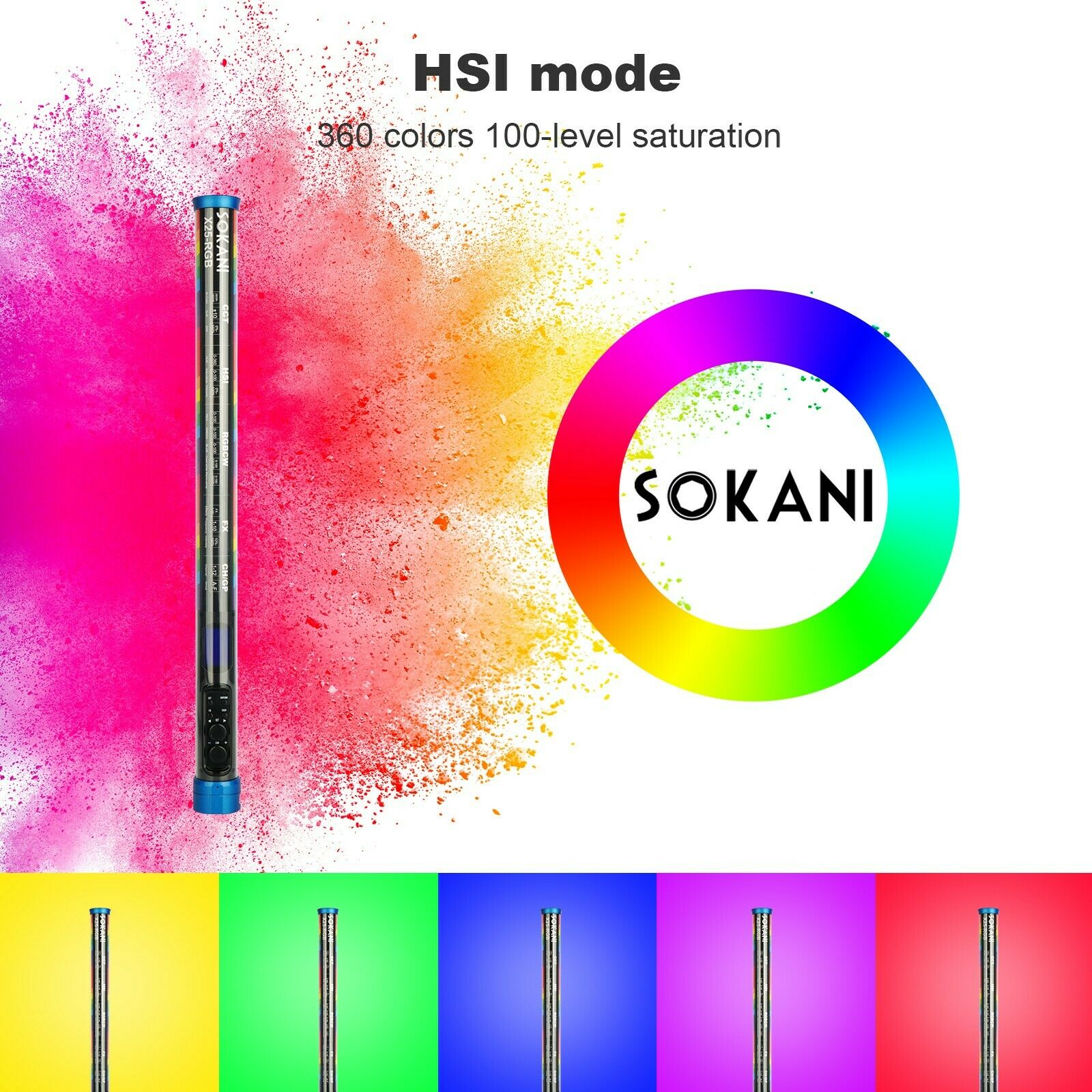 Sokani X25 RGB LED Video Light - Strobe Light Studio ulasan dan harga