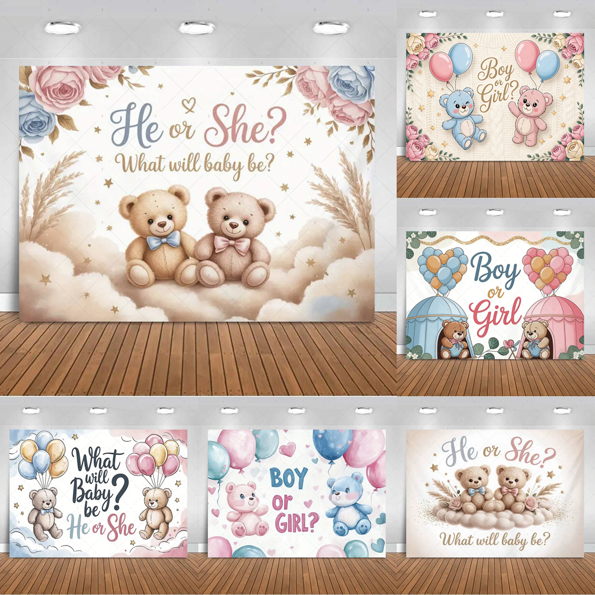 Gender ​Reveal Theme Backdrop  - Photography Architecture ulasan dan harga