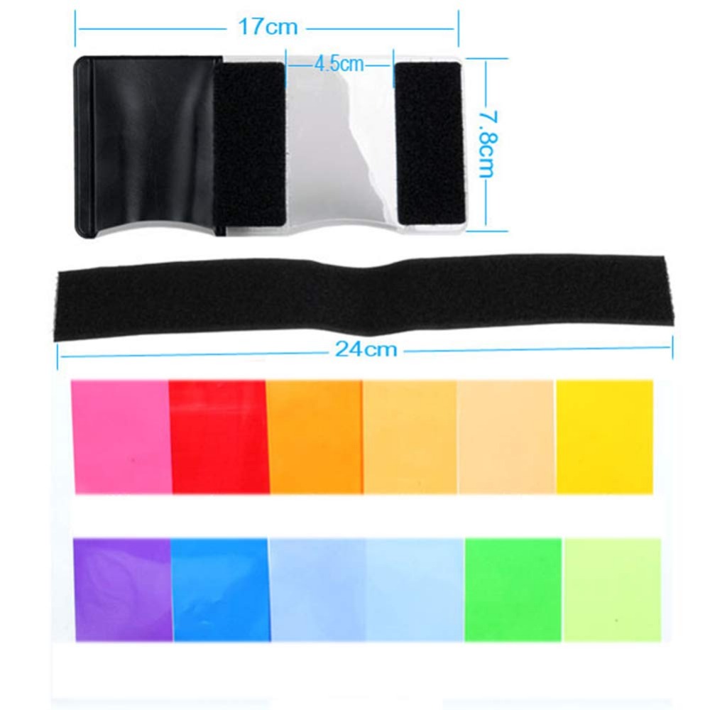 12 Colors Camera Flash Gels Li - Photography Kit Pro ulasan dan harga