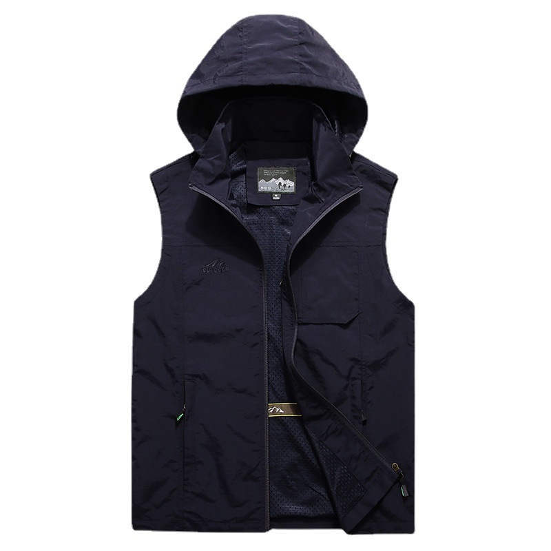 Men Outdoor Hooded Detachable  - Photography Vest ulasan dan harga