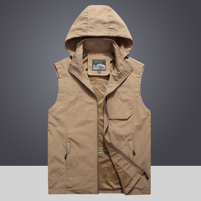 Men Outdoor Hooded Detachable  - Photography Vest ulasan dan harga