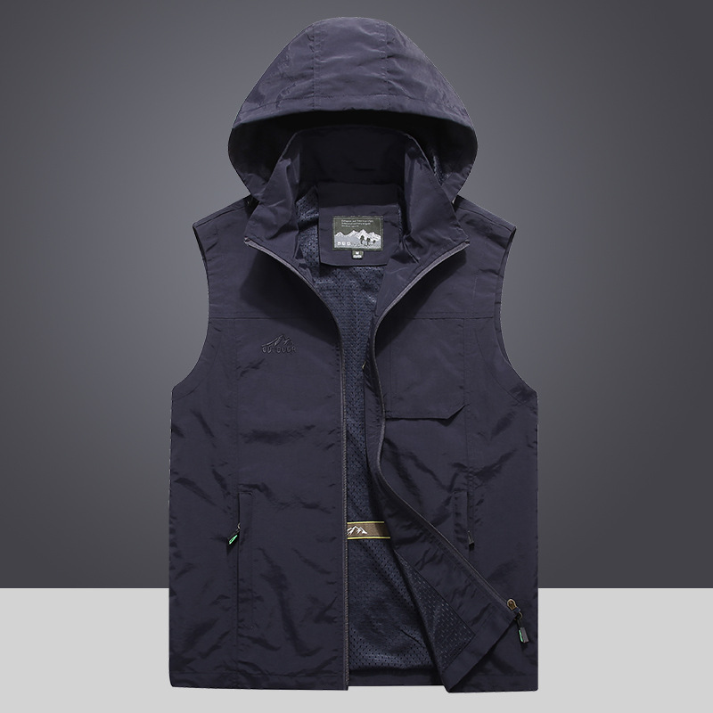 Men Outdoor Hooded Detachable  - Photography Vest ulasan dan harga