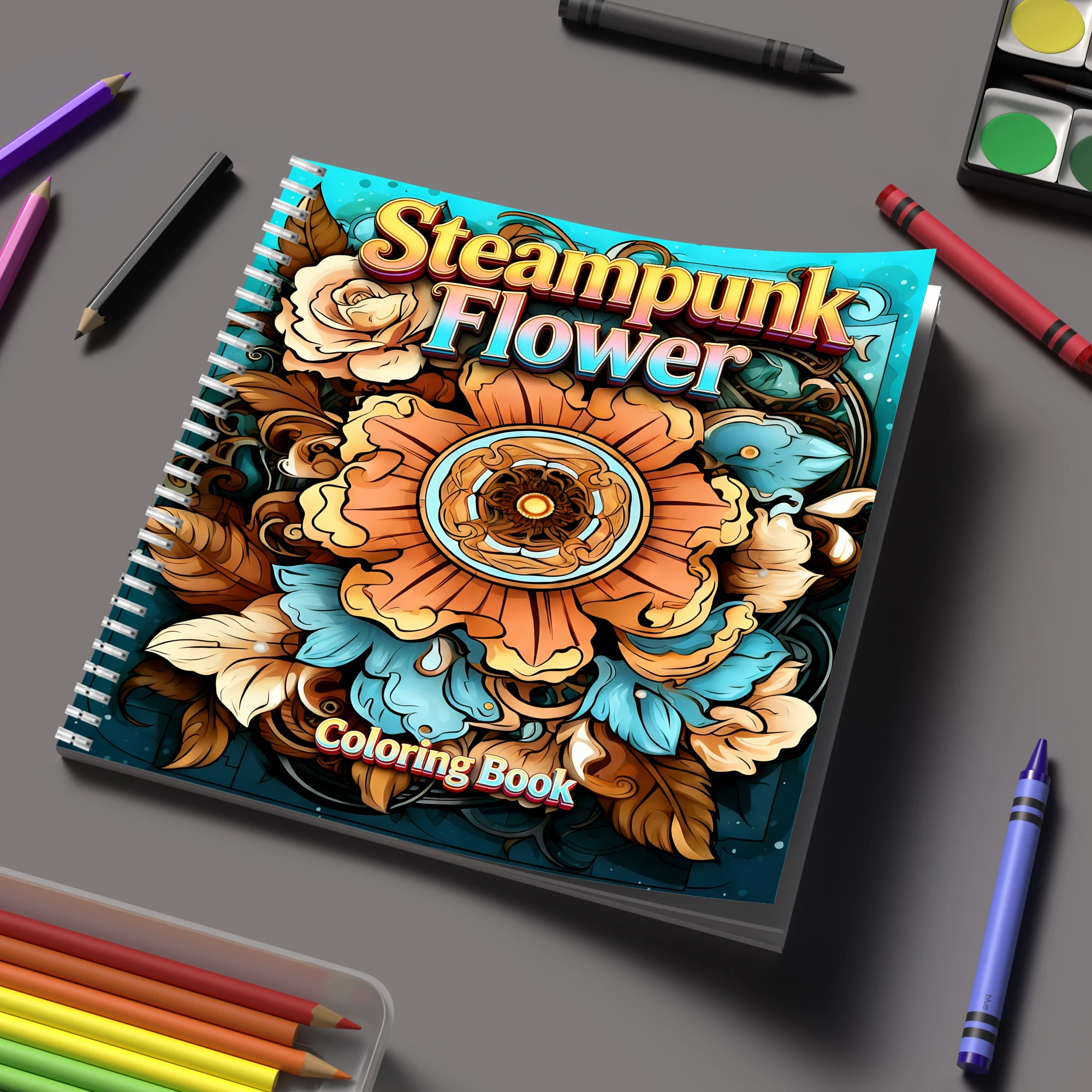 Coloring Book Steampunk Flower - Photography Of Book ulasan dan harga