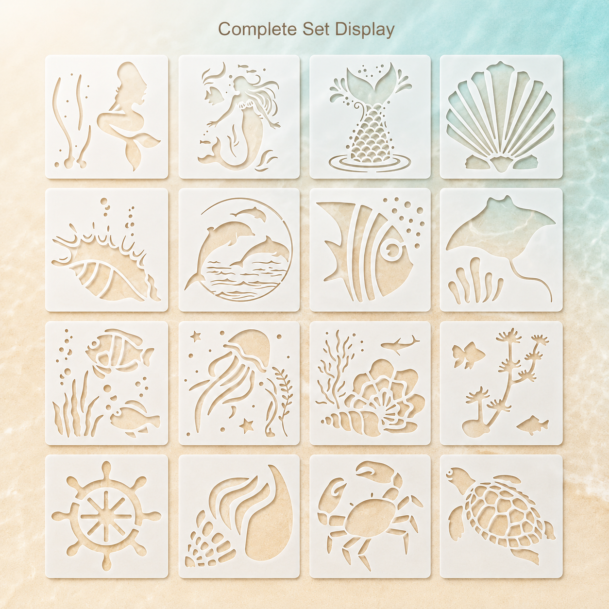 16Pcs 3.9x3.9in Ocean Animal S - Photography Model ulasan dan harga