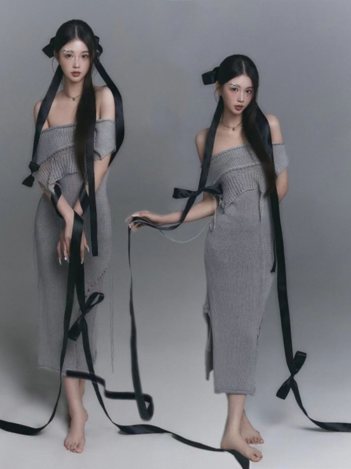 Gray Knitted Portrait Photogra - Photography Outfits ulasan dan harga