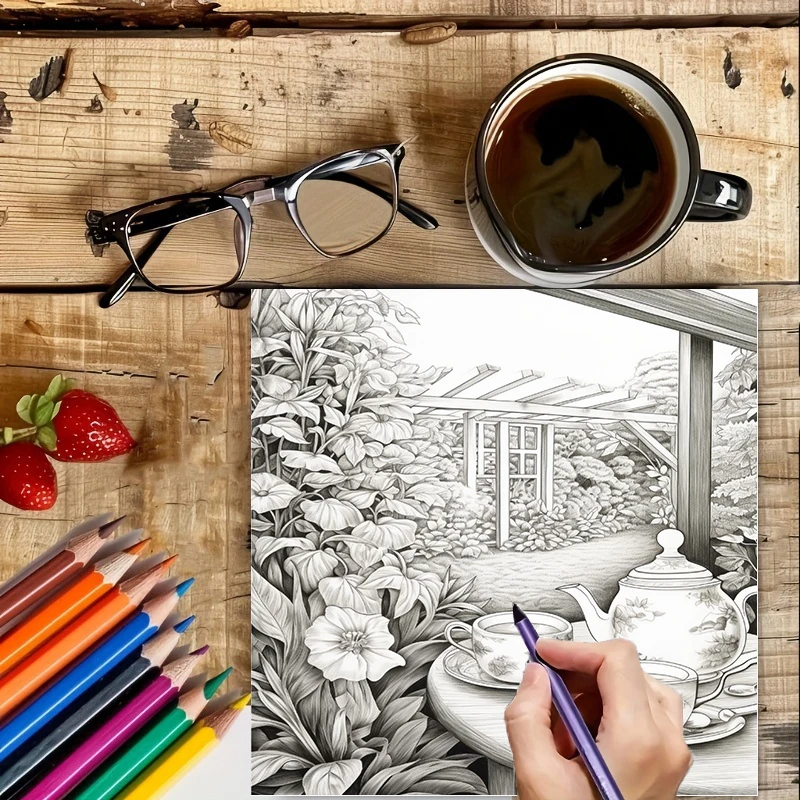 Tea In The Gardens Coloring Bo - Photography Of Book ulasan dan harga